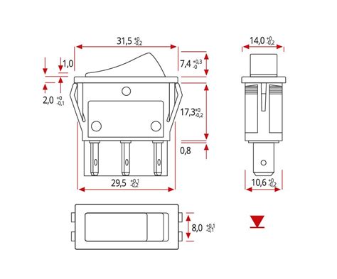 rocker switch sizes